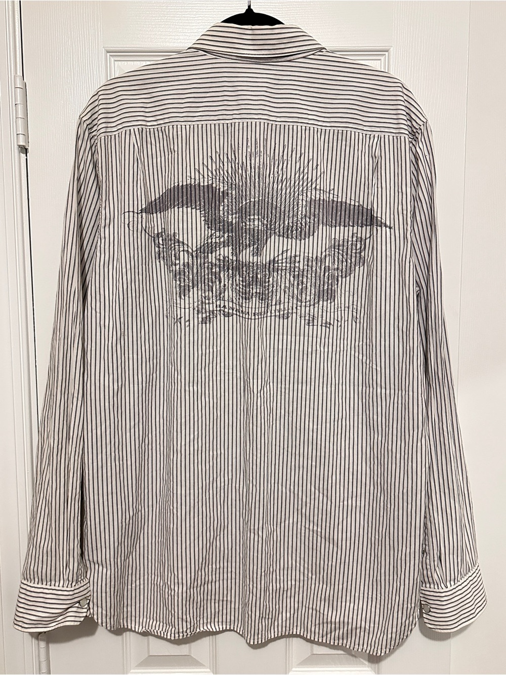 Banana Republic White Shirt with Black Pinstripes